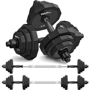 KISS GOLD Weights Dumbbells Set, Adjustable Dumbbell Sets 22Lbs 44Lbs 66Lbs 88Lbs with Solid Steel, Barbell Free Weight Set with Connector Workout Home Gym Equipment for Men Women Strength Training Shaping