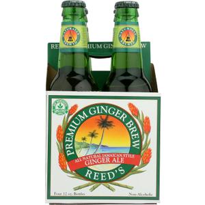 Reed's, Premium Ginger Brew, 12 oz (Pack of 4)
