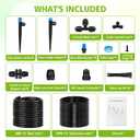 230FT New Quick-Connect Drip Irrigation System Kit, Automatic Garden Watering Misting System for Greenhouse, Yard, Lawn, Plant with 1/2 inch Hose 1/4 inch Distribution Tubing and Accessories