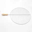 Stainless Steel Grill Grate with Ergonomic Wooden Handle | Stainless Steel Cooking Grate for Meat & Vegetables | Easy to Transport & Store, Perfect for Camping, Gatherings, & Family Barbecues