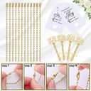 100 Pcs Wedding Candy Boxes Sets 50 White Laser Cut Favor Boxes 50 Skeleton Key Bottle Opener with Tags Cards and Ribbon White Lace Candy Box Favor for Bridal Shower Birthday Party