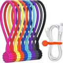 Rich&Ray Magnetic Reusable Silicone Cable Ties, Phone Cord Holder, Magnetic Cable Ties for Headphone Cables, Charging Cable Organizer, Book Markers, Hanging Stuff - 7.48'' (9Color - 9pack)