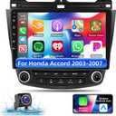 Android 13 Car Stereo Radio for Honda Accord 7th 2003-2007 with Wireless Apple CarPlay & Android Auto,10.1" Bluetooth Car Audio Receiver with Mirror Link,FM,Steering Wheel Control,1080P Backup Camera