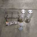 1 Gallon Glass Drink Dispensers for Parties, 2PACK Beverage Dispenser with Stand, Fruit Infuser and Stainless Steel Spigot 100% Leakproof, Beverage Dispenser for Lemonade Sun Tea