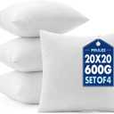 MIULEE Pillows Inserts, Pack of 4 20x20 Inch 100% Virgin Microfiber Filling Throw Pillows for Bed Couch Sofa