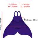Fins Mermaid Swim Monofin for Snorkeling Diving Swimming Flippers Adult Men Womens, Medium, Purple
