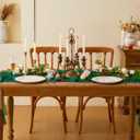 3 Pack Dark Green Cheesecloth Table Runner 35x120 Inch Long Romantic Table Runner for Wedding Bridal Shower Birthday Party Spring Easter Holiday Home Decorations Emerald Green (Dark Green, 3 Pack)