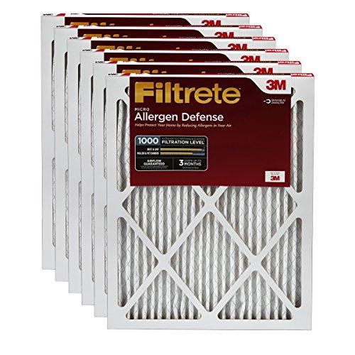 Filtrete AD23-6PK-2E MPR 1000 14 x 24 x 1 Micro Allergen Defense HVAC Air Filter,  Airflow up to 90 days, 6-Pack, 6 Count (Pack of 1)