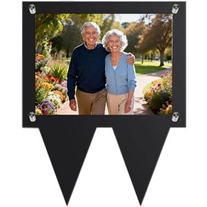 5X7 Waterproof Picture Frame for Grave, Cemetery Decorations for Grave, Grave Decoration for Cemetery, Vertical Black Outdoor Acrylic Picture Frame for Grave Memorial Sympathy Gifts