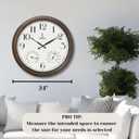 Outdoor Clocks for Patio Large Waterproof with Thermometer - 24 inch Indoor Outdoor Wall Clock with Temperature and Humidity Combo - Weatherproof, Accurate & Easy to Read for Pool, Garden & Home Decor