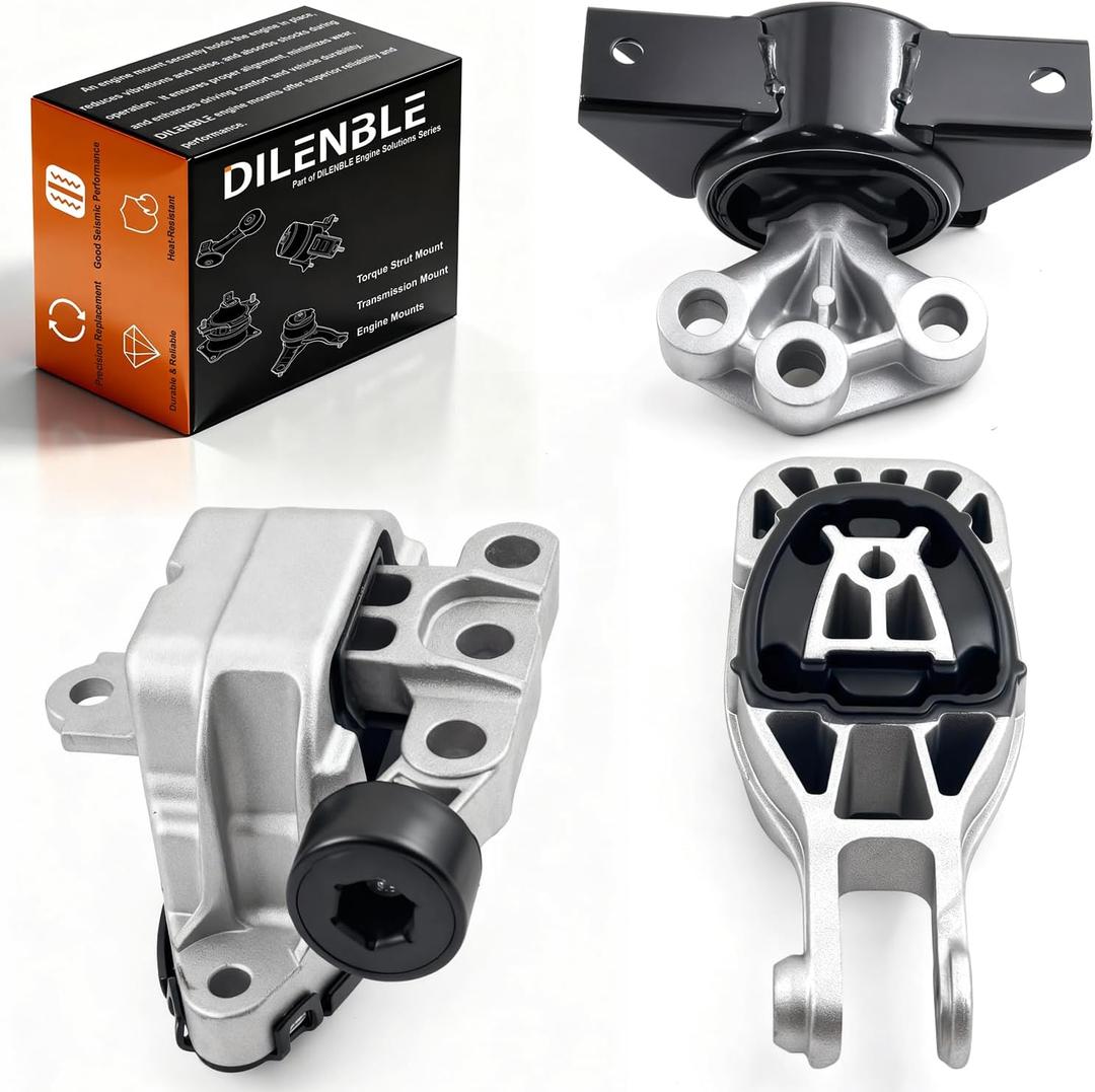 Engine Motor Mount & Trans Mount Replacement for 2012 2013 2014 2015 2016 2017 2018 2019 Chevrolet Sonic 1.4T L4- Manual Trans, Engine Mount Set of 3 OE# A5595 3386 95133816 95870474 A5596 3293