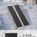 5FT Portable Wheelchair Ramp, Aluminum Folding Handicap Ramp with Handle, Threshold Wheel Chair Ramp for Home Steps, Stairs, Entry, Curbs, Doorways, Non-Skid, Mobility Scooter Compatibility