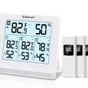 Geevon Indoor Outdoor Thermometer Wireless with 3 Remote Sensors, Digital Hygrometer Thermometer, Temperature Gauge Humidity Monitor with Backlight, 200FT/60M Transmission Range
