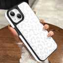 MOWIME Compatible with iPhone Air Wallet Case with Card Holder (2 Cards), Cheetah Print Shockproof Soft TPU Protective Cover Women Girls, Leopard Case for iPhone Air 6.5 Inch, White