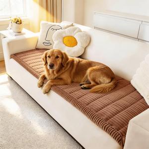 Awjcsv Couch Cover for Dogs Washable, Fuzzy Pet Couch Covers for 3 Cushion Sofa Pet Friendly, Non Slip Sofa Cover (Dark Brown, 27.6" x 70.9"/70 x 180cm)