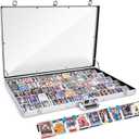 Trade Show Display Case 34"x22" Large Aluminum Locking Tabletop Showcase for Trading Cards, Sports Cards, TCG, Jewelry Lightweight & Portable for Exhibitions, Conventions, and Collectibles
