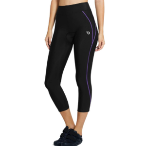 baleaf Women's Padded Bike Pants High Waist Cycling Shorts 3/4 Bicycle Capris Legging Zipper Pockets UPF 50+ Small