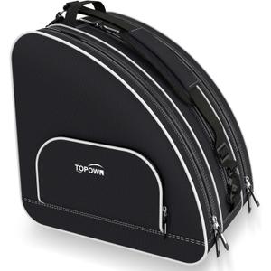 TOPOWN Premium Ice Skate Bag - Roller Skates & Blades Bag for Men & Women - Black & Rose Red