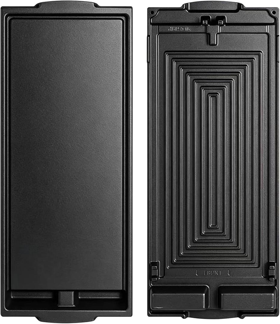 Upgraded W10432544 Cast Iron Griddle for Whirlpool Gas Stove Top Griddle Parts, W10432539 Stovetop Griddle for Whirlpool KitchenAid Jennair Maytag Gas Cooktop Parts Burner Center Griddle Flat Top Pan