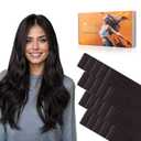 DOORES Invisi Edge Seamless Tape in Hair Extensions Human Hair, Natural Black 10 Injection Tape-ins with 10 Injection Tape-ins 50g 20 Inch, Injected Tape in Extensions