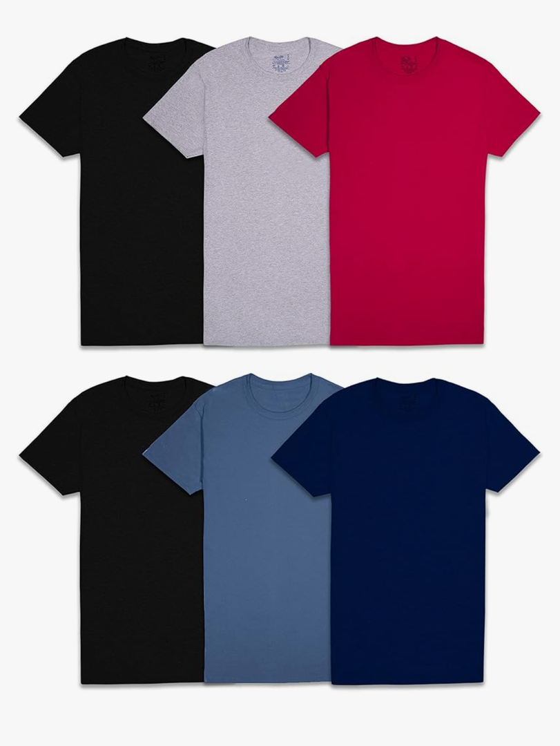 Fruit of the Loom Men's Crew Tee Undershirts, Moisture Wicking & Tag Free, Small Size