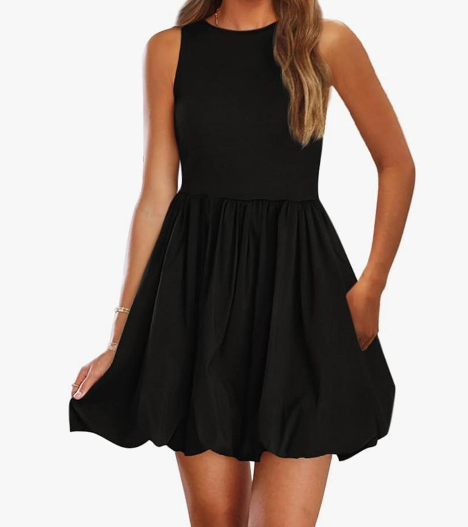 PRETTYGARDEN Summer Dresses for Women 2026 Casual Sleeveless Tank Mini Short Cocktail Dress Crew Neck Sundress Pockets. XL