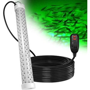 Goldlife Underwater Fishing Light with 100ft Cable, 400W 40000LM GFCI Safety Plug Brightness Green LED Submersible Light Attractants for Docks/Boats/Kayaks, IP69K Rated for Fresh & Salt Water (800W 110V Green)