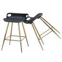Sidanli Black Bar Stools Set of 2, Gold Bar Stools Set of 2.