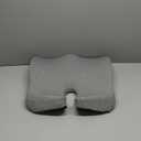 C CUSHION LAB Patented Pressure Relief Seat Cushion for Long Sitting Hours on Office/Home Chair, Car, Wheelchair - Extra-Dense Memory Foam for Hip, Tailbone, Coccyx, Sciatica - Light Grey (Gray)