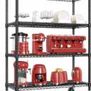 IZEUK Garage Shelving Wide Storage Shelves 4 Tier Metal Shelves 3200 LBS Heavy Duty Adjustable Utility Shelf Rack Black 23.6" D x 53.1" W x 73.6" H
