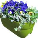 Bloomers Railing Planter with Drainage Holes- 24 W- Sage Green, 24.3 10.5 9.5 inches