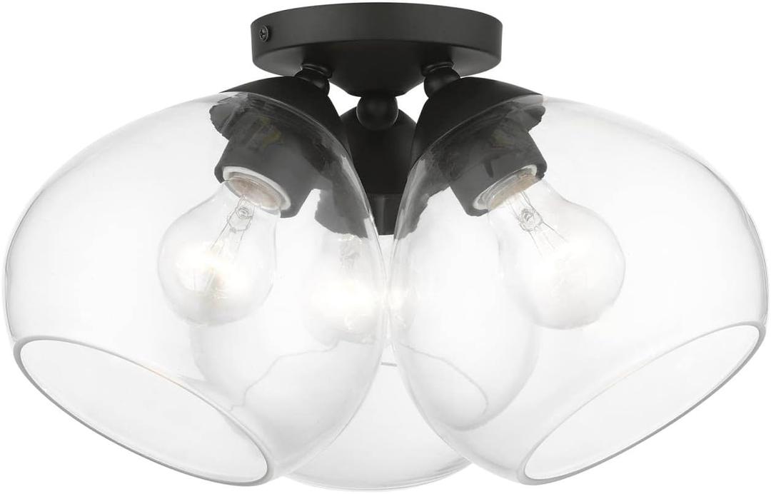 Livex Lighting, 46502-04, Catania, Semi-Flush, Black
