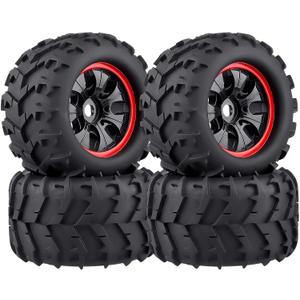 HobbyPark 3.2 PreGlued 17mm Hex RC Truck Wheels and Tires Set for 1/8 Scale Arrma Kraton 6s Notorious Traxxas Maxx Tmaxx E-Revo 2.0 3.3 HPI Savage Redcat Kaiju
