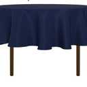 sancua Round Tablecloth - 70 Inch - Water Resistant Spill Proof Washable Polyester Table Cloth Decorative Fabric Table Cover for Dining Tables, Buffet Parties and Camping, Navy