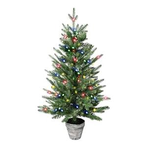 FAJUNZH Artificial Christmas Cedar Tree for Outdoor Front Porch Decor, Real Touch Topiary, Realistic Potted Fake Faux Tree Plants for Indoor Garden Holiday Winter Decoration (3FT Green(1 Pack))