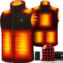 Heated Vest Women Men with 20000mAh Power Bank, Fleece Heating Vests for Cycling, Camping, Hiking & Hunting (X-Large, Black)