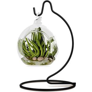 5 Inch Cute Ornament Display Stand, Black Ornament Hanger Stand for Hanging Glass Globe, Air Plant Terrarium, Witch Ball, Christmas Ornament and Home Wedding Decoration (1, 6.3x3.5 Black)