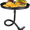 Adjustable Food Tray for Car, 360 Swivel Non-Slip Car Food Table for Drinks and Snacks, 8.7 Inches Diameter Swivel Car Clip Type Tray for Eating, Universal Car Accessories (Black)