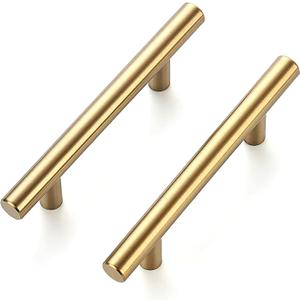 Ravinte 10 Pack 6 inch Cabinet Pulls Brushed Brass Stainless Steel Kitchen Drawer Pulls Cupboard Handles Cabinet Handles 3.75 Hole Center