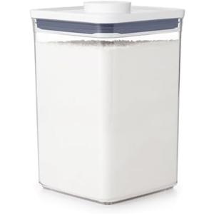 OXO Good Grips POP Container, Airtight Food Storage for Pantry, 4.4 Qt | One-push Airtight Seal, Store Dry Goods like Flour, Sugar or Pasta, Stackable, Dishwasher safe, Big Square Medium Shape