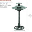 Alpine Corporation 35" Tall 3-Tier Outdoor Pedestal Water Fountain Durable Resin Cascading Water Feature and Birdbath for Garden, Patio, Deck, and Backyard, Green
