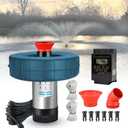 Pond Fountain Aerator 750W, 1HP 15000 GPH Floating Aerating Pump with Stainless Steel Body, 100ft Power Cord & Multifunctional Timer for Large Ponds & Lakes200FT raction RopeNO RGB