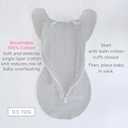SwaddleDesigns Transitional Swaddle Sack, Arms Up Half-Length Sleeves & Mitten Cuffs, Swaddle for Newborn Transition to Baby Sleep Sack Wearable Blanket, Medium, 3-6 Month, 14-21 lb, Heathered Gray