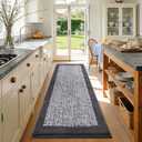 60x24 Bathroom Rugs Non Slip Washable, Soft Absorbent Bath Mat Dark Grey