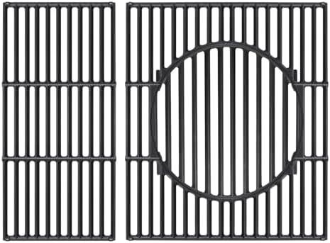 KEESHA BBQ Gourmet System Cooking Grate Replacement for Weber Genesis II 300 and Genesis II LX 300 Series Gas Grills, Cast Iron Grid Grate Perfect for Weber Genesis II S/E-310 315 320 335