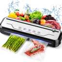 KOIOS Vacuum Sealer Machine with Starter Kit, One-Touch Operation | Built-in Cutter | Dry & Moist Modes | Compact Design | Vacuum Sealer for Food Preservation, Freezer Storage & Meal Prep (Silver)