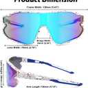 Kids Baseball Sunglasses - Youth Baseball Sunglasses for Boys Girls - Sports Softball Shades Age 6-14 (A2 White / Blue Mirror + Blue / Green Mirror)