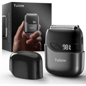 Electric Foil Shaver for Men: Portable Electric Razor for Beard/Face - 3 Floating Blade LED Display USB-C Fast Rechargeable - IPX7 Waterproof