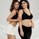 OEAK Womens Deep V Bras Wireless Comfortable Bra Supportive No Underwire Bras Tshirt Push Up Bralettes Plunge Seamless Bra (3X-Large, Black)