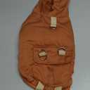 Waterproof Dog Winter Jacket with Harness Built in,Chihuahua Pomeranian Clothes,Small Dog Coat Hoodie with Legs,Pet Snowsuit with Warm Fleece Lining (Brown, Small)